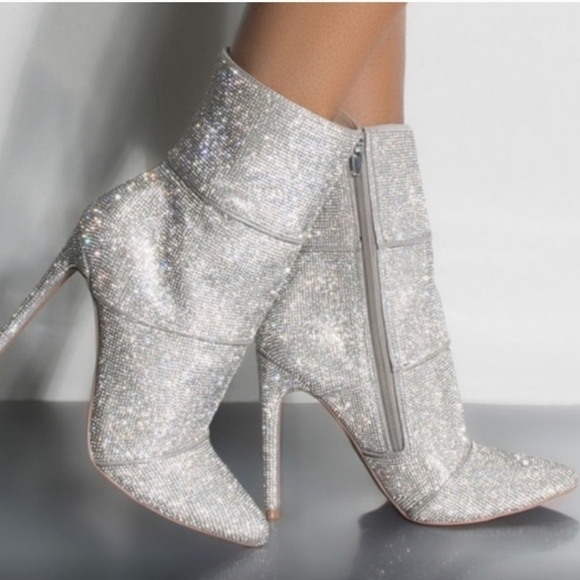 Glitter Boots Winona Sparkly Boots Heels Size 10 - Picture 1 of 12